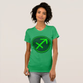 Sagittarius Zodiac Symbool Groene Mix T-shirt (Voorkant volledig)
