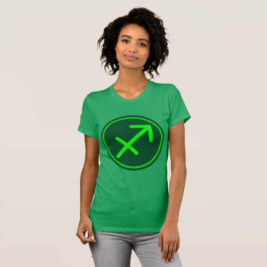 Sagittarius Zodiac Symbool Groene Mix T-shirt (Voorkant volledig)