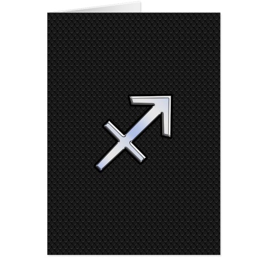 Sagittarius Zodiac Symbool op zwarte slangenhuid (Voorkant)