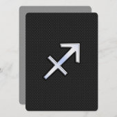 Sagittarius Zodiac Symbool op zwarte slangenhuid (Voorkant / Achterkant)