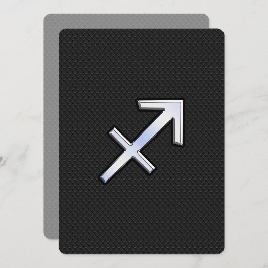 Sagittarius Zodiac Symbool op zwarte slangenhuid