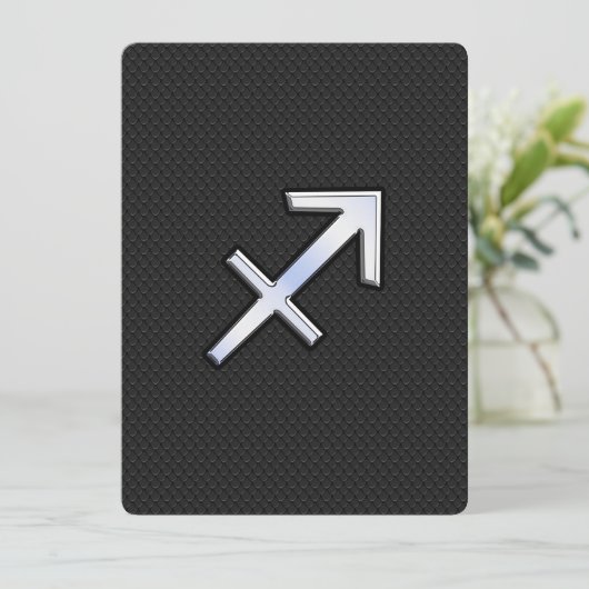 Sagittarius Zodiac Symbool op zwarte slangenhuid (Staand voorkant)