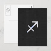 Sagittarius Zodiac Symbool op zwarte slangenhuid Briefkaart (Voorkant / Achterkant)