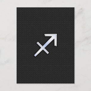 Sagittarius Zodiac Symbool op zwarte slangenhuid Briefkaart