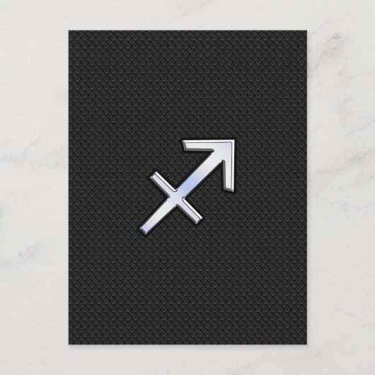 Sagittarius Zodiac Symbool op zwarte slangenhuid Briefkaart (Voorkant)