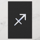 Sagittarius Zodiac Symbool op zwarte slangenhuid Briefpapier (Voorkant)
