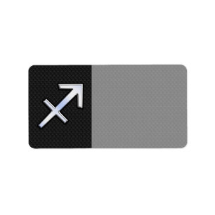 Sagittarius Zodiac Symbool op zwarte slangenhuid Etiket