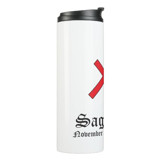 Sagittarius zodiac-teken thermosbeker (Gedraaid links)