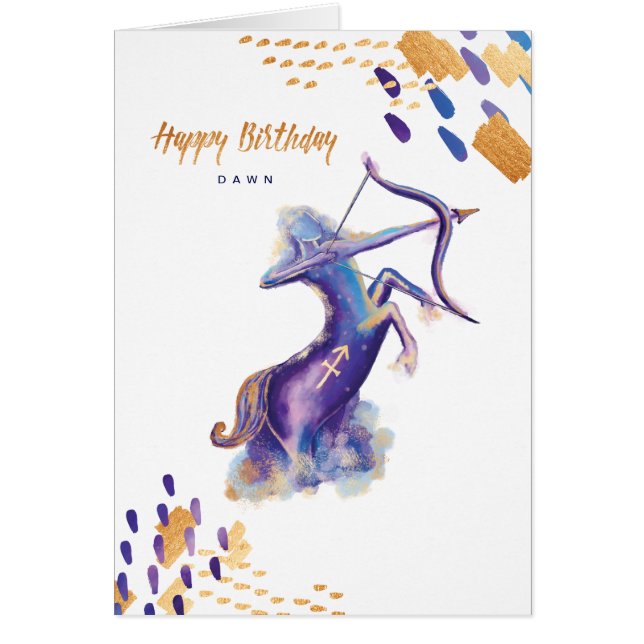 Sagittarius Zodiac Watercolour Artistry Card (Voorkant)