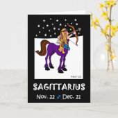 SAGITTARIUS - ZODIAC-WENSKAART KAART (Gele Bloem)