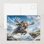 Sagittarius Zodiac with Warrior Riding a Majestic  Briefkaart (Voorkant / Achterkant)