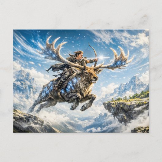 Sagittarius Zodiac with Warrior Riding a Majestic  Briefkaart (Voorkant)