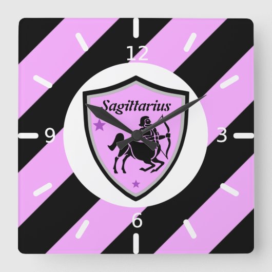 Sagittariussymbool Vierkante Klok (Voorkant)
