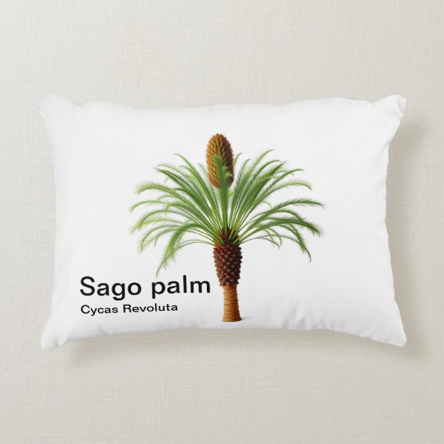 Sago palm op een witte achtergrond accent kussen (Voorkant)