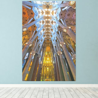 Sagrada Familia architecture, Barcelona Canvas Afdruk