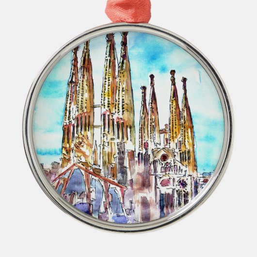 Sagrada Familia Barcelona Metalen Ornament (Voorkant)