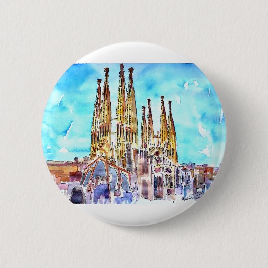 Sagrada Familia Barcelona Ronde Button 5,7 Cm (Voorkant)