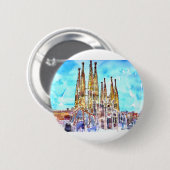 Sagrada Familia Barcelona Ronde Button 5,7 Cm (Voorkant /achterkant)