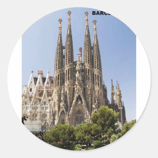 Sagrada Familia Barcelona Ronde Sticker (Voorkant)