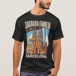 Sagrada Familia Barcelona Spanje Reis Oude Stijl T-shirt