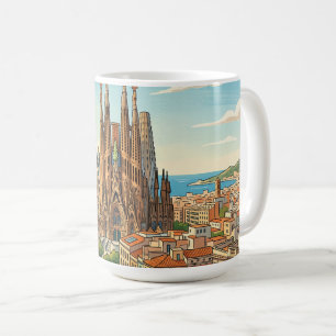 Sagrada Familia Barcelona Spanje Reizen Kunst Vint Koffiemok