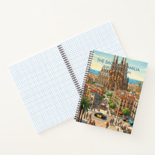 Sagrada Familia Barcelona Spanje Reizen Kunst Vint Notitieboek