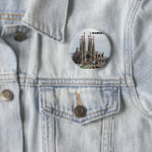 SAGRADA FAMILIA BARCELONA SPANJE (St.K.) Ronde Button 5,7 Cm (In situ)