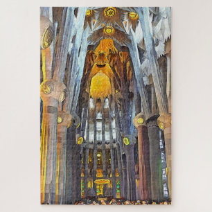 Sagrada Familia. Binnenkant. Aanzicht 15. Legpuzzel