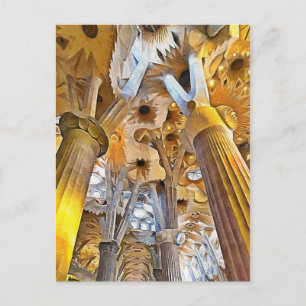 Sagrada Familia. Binnenkant. Aanzicht 16. Briefkaart