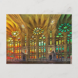 Sagrada Familia. Binnenkant. Aanzicht 19. Briefkaart