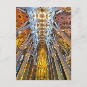 Sagrada Familia. Binnenkant. Aanzicht 21. Briefkaart