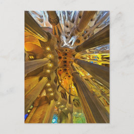Sagrada Familia. Binnenkant. Aanzicht 26. Briefkaart