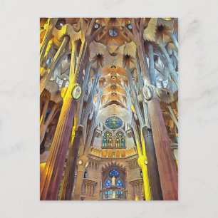 Sagrada Familia. Binnenkant. Aanzicht 29. Briefkaart