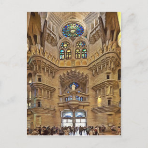 Sagrada Familia. Binnenkant. Aanzicht 32. Briefkaart