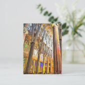 Sagrada Familia. Binnenkant. Aanzicht 9. Briefkaart (Staand voorkant)