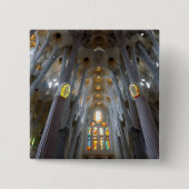 Sagrada Familia. Binnenkant Vierkante Button 5,1 Cm (Voorkant)