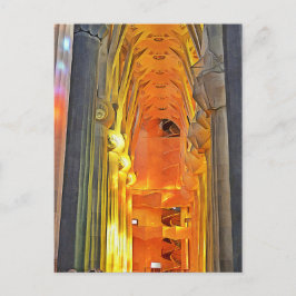 Sagrada Familia. Binnenshuis. Aanzicht 1. Briefkaart