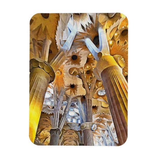 Sagrada Familia. Binnenshuis. Uitzicht 16. Magneet (Verticaal)
