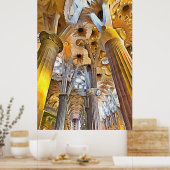 Sagrada Familia. Binnenshuis. Uitzicht 16. Poster (Keuken)