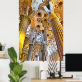 Sagrada Familia. Binnenshuis. Uitzicht 16. Poster (Thuiskantoor)