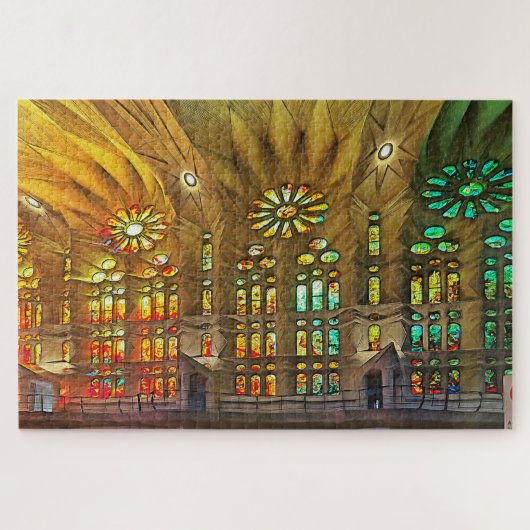 Sagrada Familia. Binnenshuis. Uitzicht 19. Legpuzzel (Horizontaal)