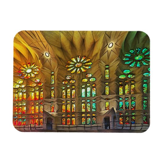 Sagrada Familia. Binnenshuis. Uitzicht 19. Magneet (Horizontaal)