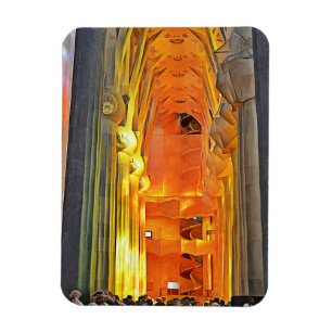 Sagrada Familia. Binnenshuis. Uitzicht 1. Magneet