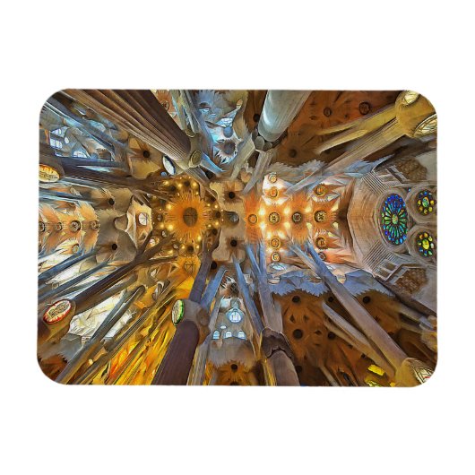 Sagrada Familia. Binnenshuis. Uitzicht 20. Magneet (Horizontaal)