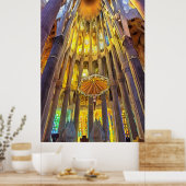 Sagrada Familia. Binnenshuis. Uitzicht 22. Poster (Keuken)