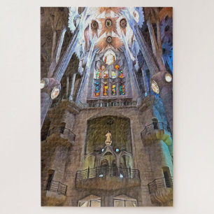 Sagrada Familia. Binnenshuis. Uitzicht 25. Legpuzzel