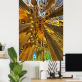 Sagrada Familia. Binnenshuis. Uitzicht 26. Poster (Thuiskantoor)