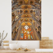 Sagrada Familia. Binnenshuis. Uitzicht 7. Poster (Keuken)