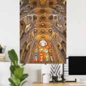 Sagrada Familia. Binnenshuis. Uitzicht 7. Poster (Thuiskantoor)