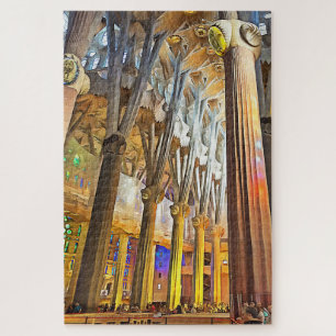 Sagrada Familia. Binnenshuis. Uitzicht 9. Legpuzzel